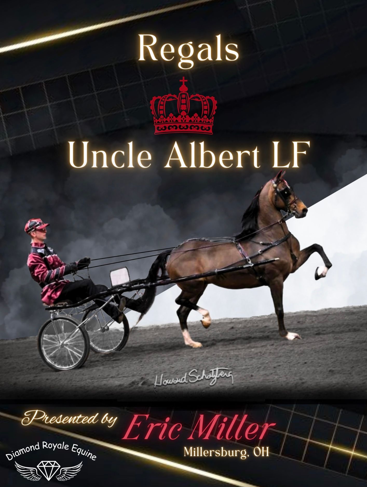 An ad of a horse and rider
