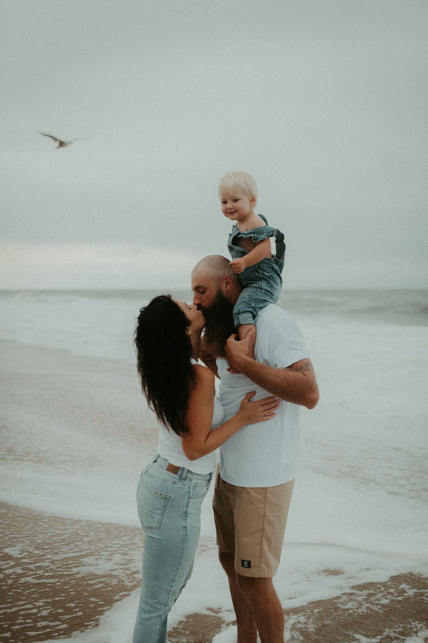 Beach family portrait by experienced photographer in PA