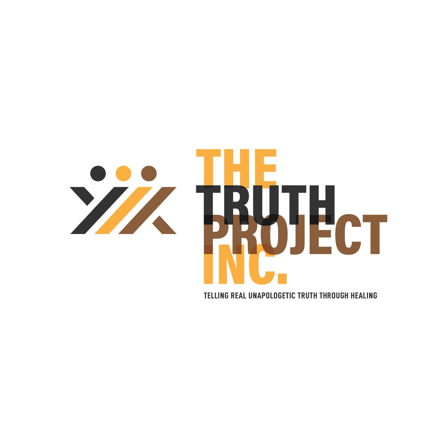 Minimalist black and orange corporate logos for The Inc. Project, featuring modern geometric shapes and typography.