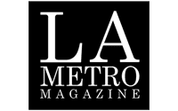 LA Metro Magazine black and white publication logo.