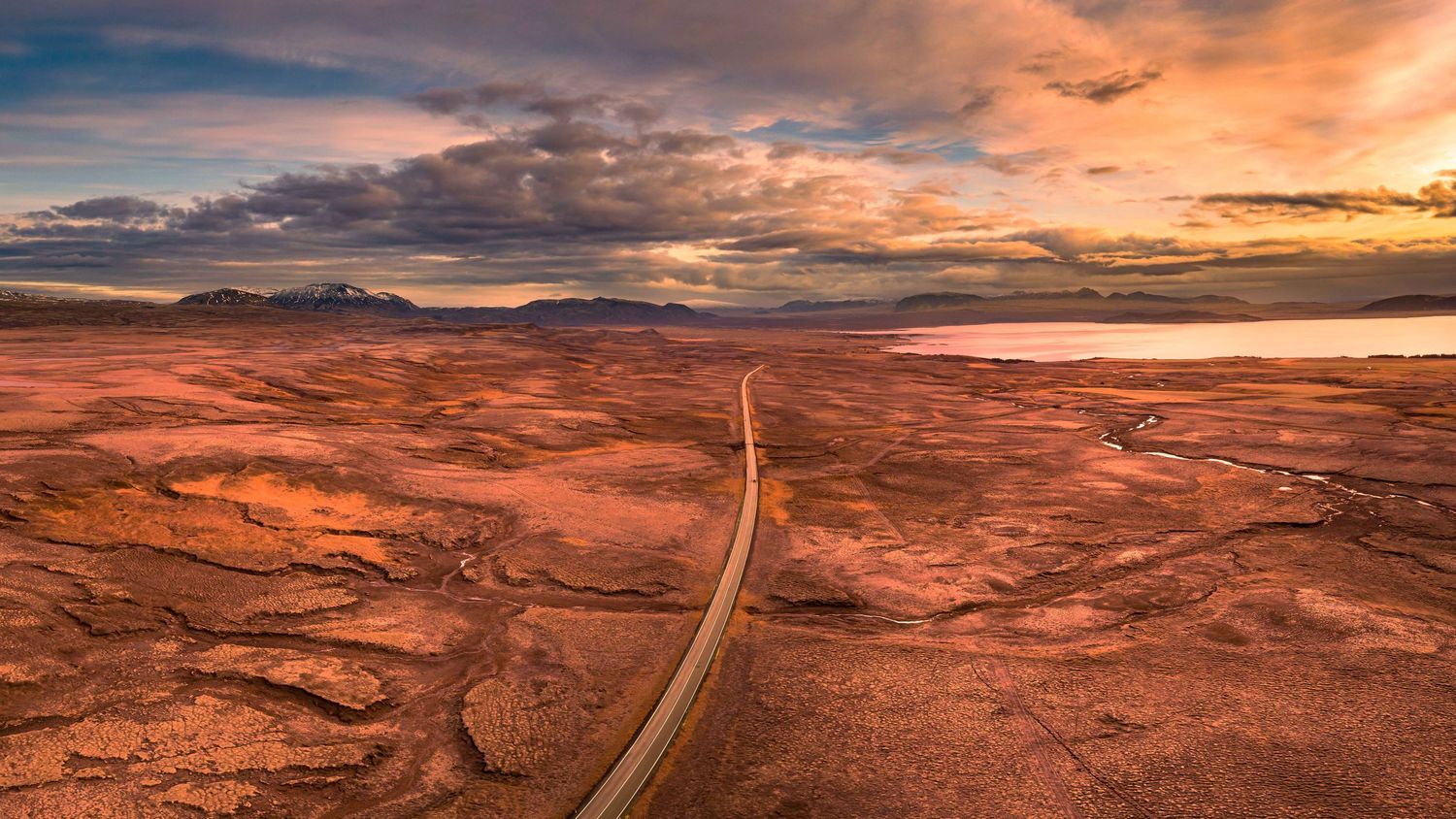 Rene Olivas Photography Route 36 aerial panoramic, Iceland