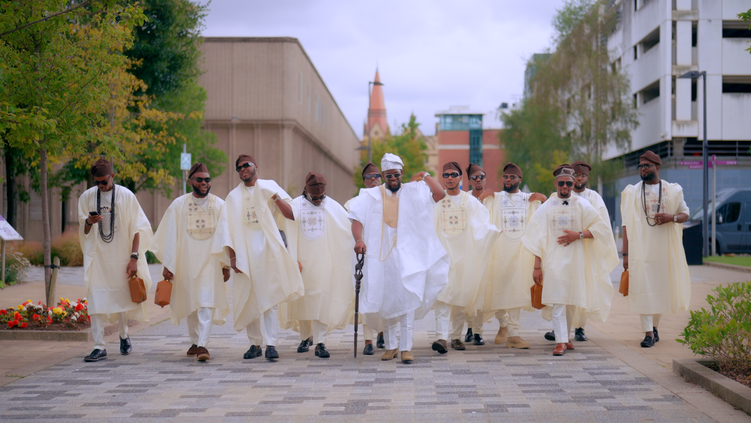 Wedding photographs of groomsmen for yoruba traditional wedding in United Kingdom