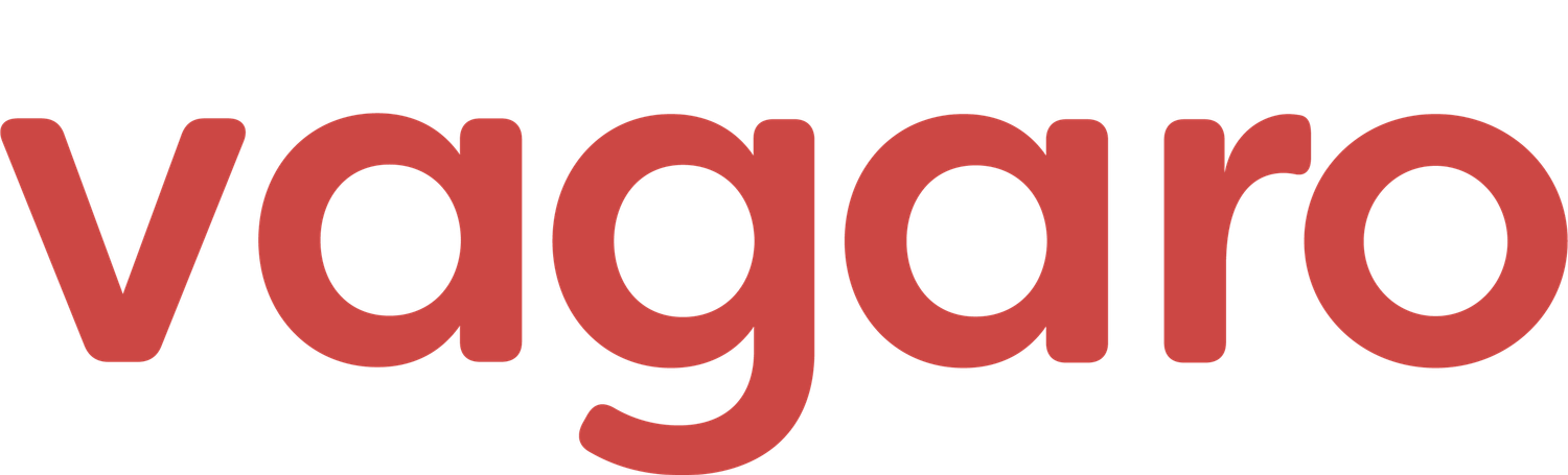 Vagaro logo featuring bold lowercase red text on a white background, representing a salon and spa booking platform.
