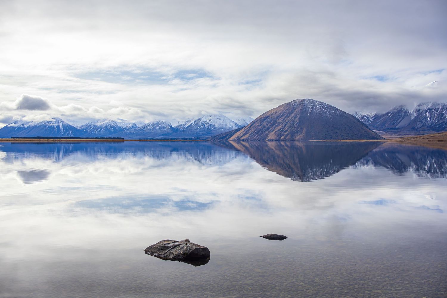 Mt Sugarloaf reflecting in Lake Heron