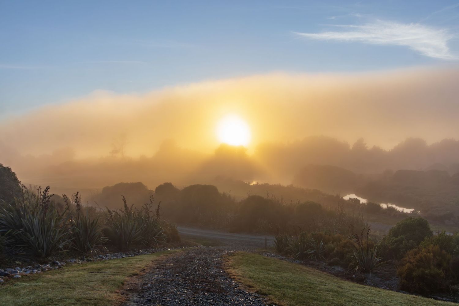Sea fog sunrise