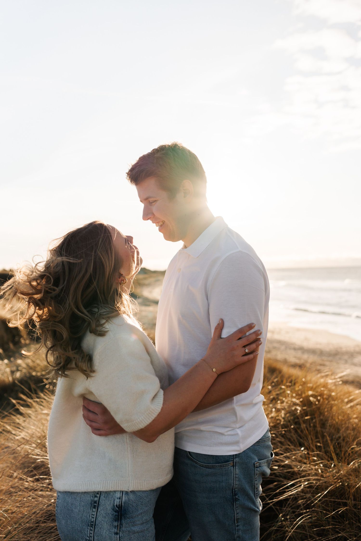Orre stranda Jærstrendene fotografering sjø havet forlovelsesfotograf forlovelsesbilder
