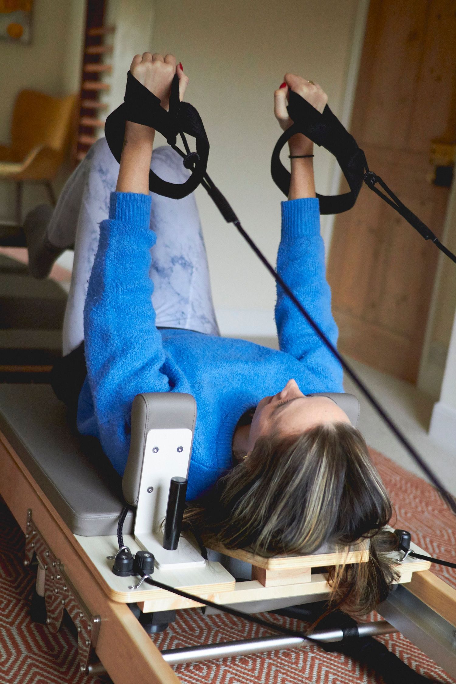Bodykynd Pilates instructor demonstrating the Reformer at Albany Health in Woodbridge during a content refresh session