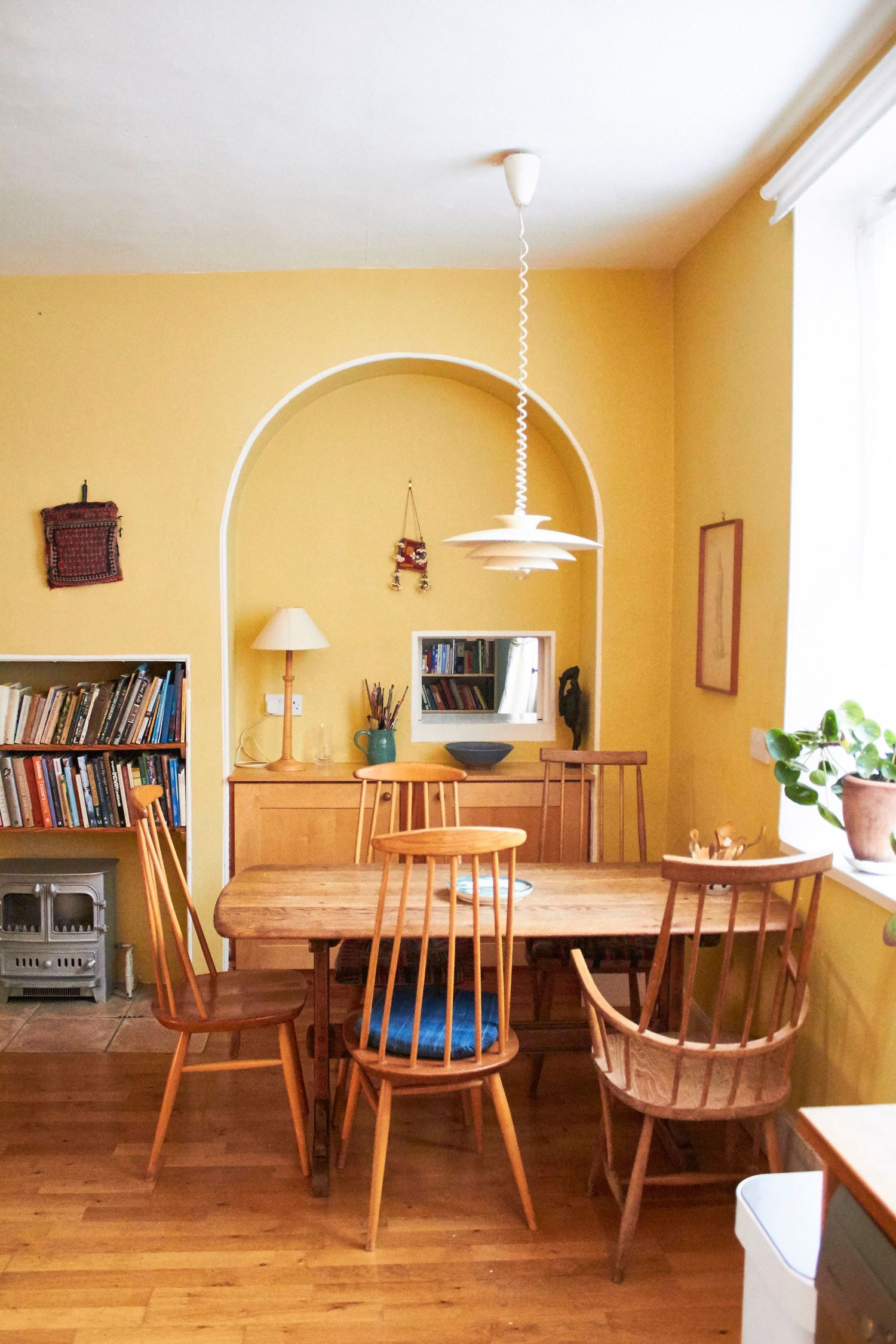 Interiors photo of a yellow kitchen natural light by Woodbridge photographer Cat Heygate Photo