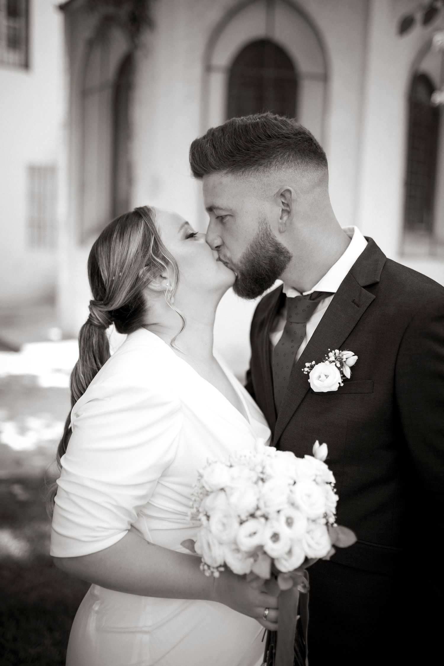 Wedding couple portrait in Bern with emotional moments