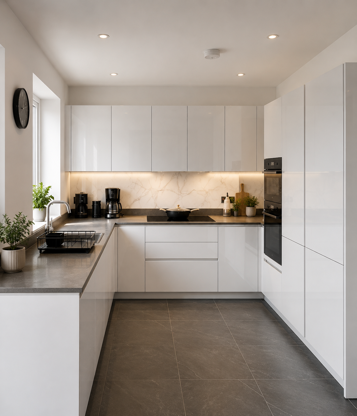 Strass High Gloss Celest Handless Kitchen