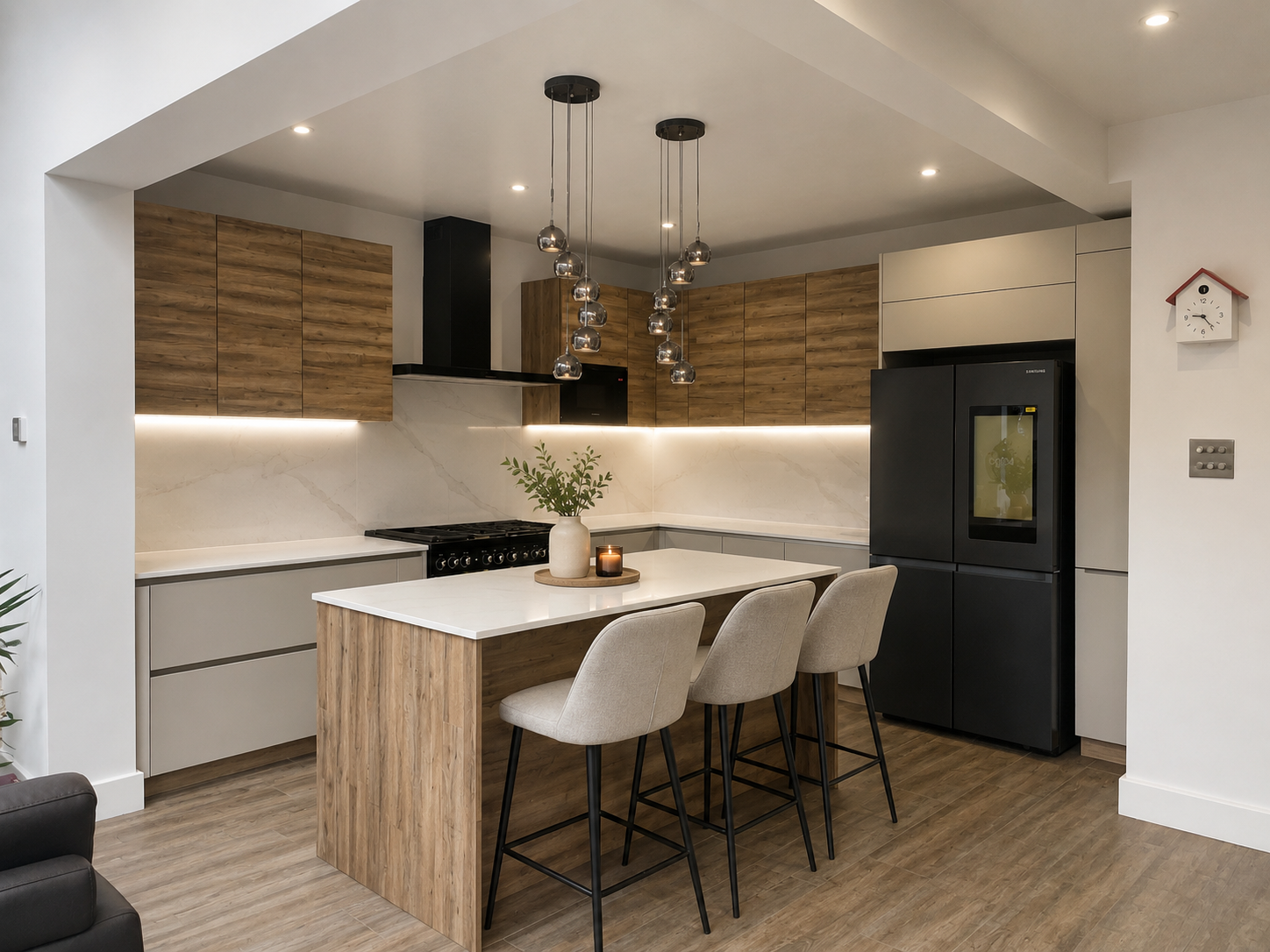 Kashmir Grey and Tavern Kitchen in Handless Style