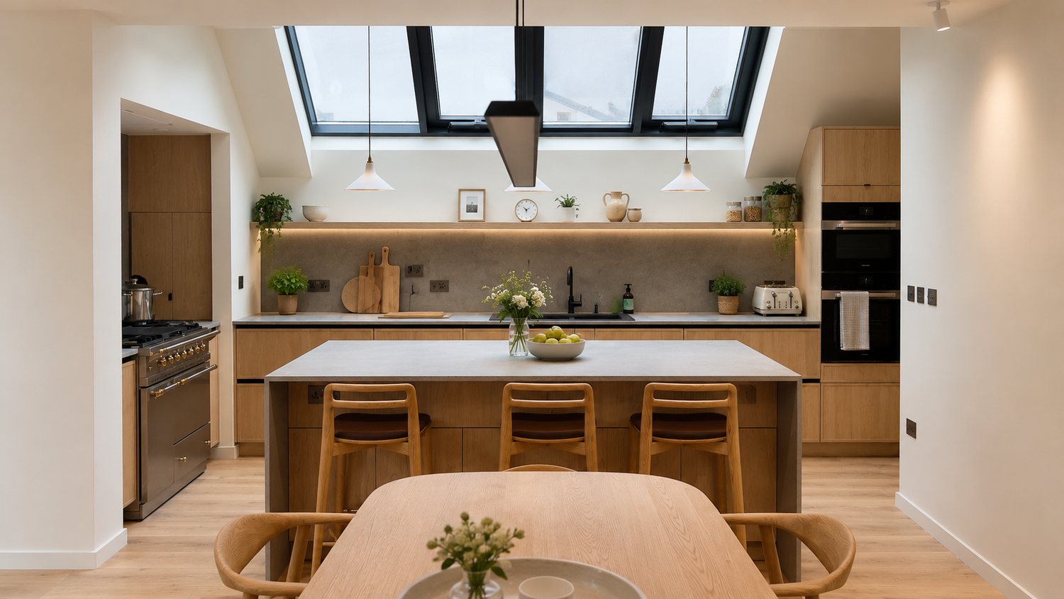 Alona Oak in Handless Baia Shaker Style