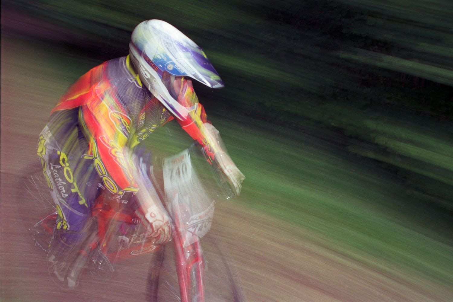 Downhill mountain bike racer.