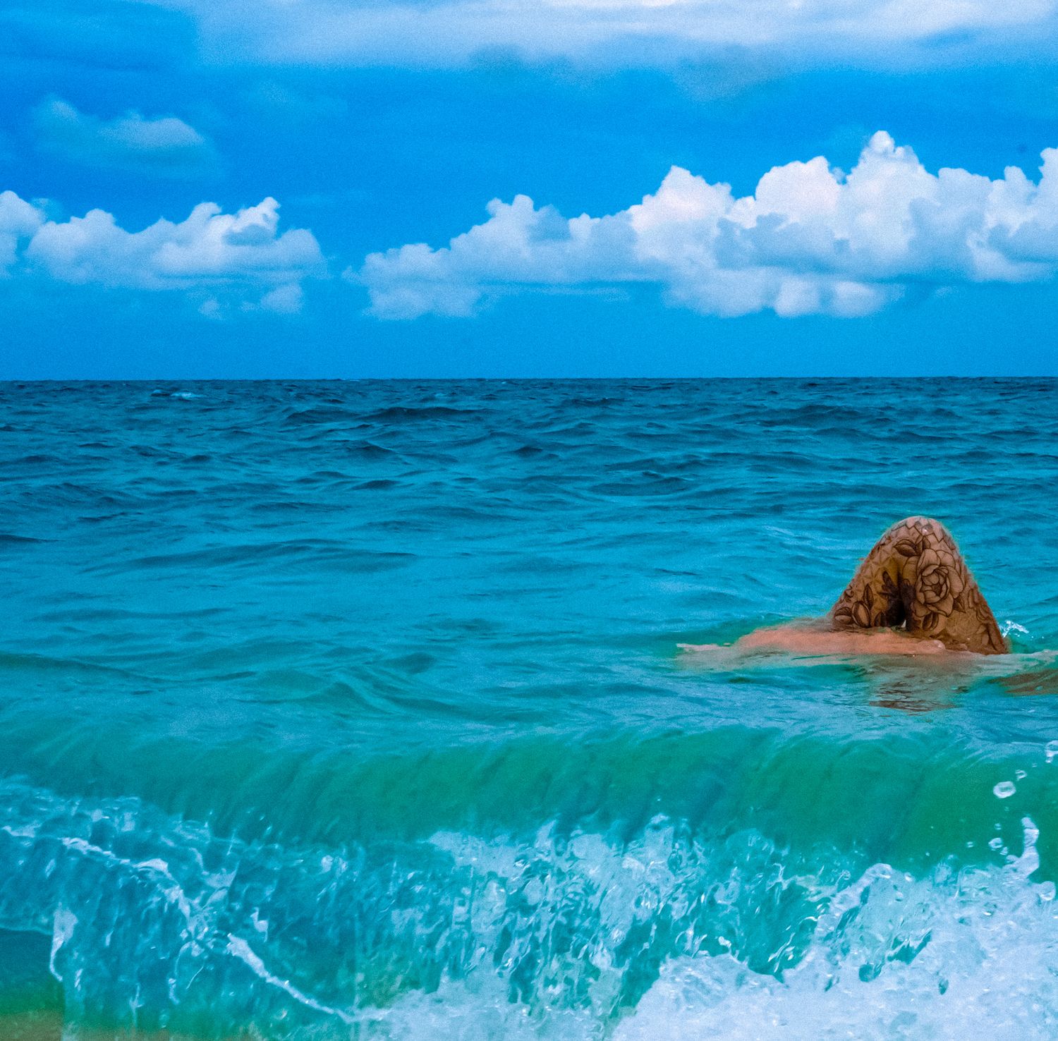 Ocean portrait photography in turquoise Caribbean water by Aperture Haus, Central Florida Photographer.