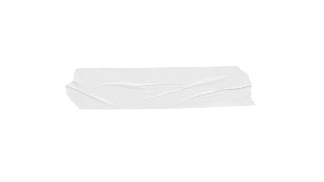 A piece of white adhesive tape isolated on a white background.