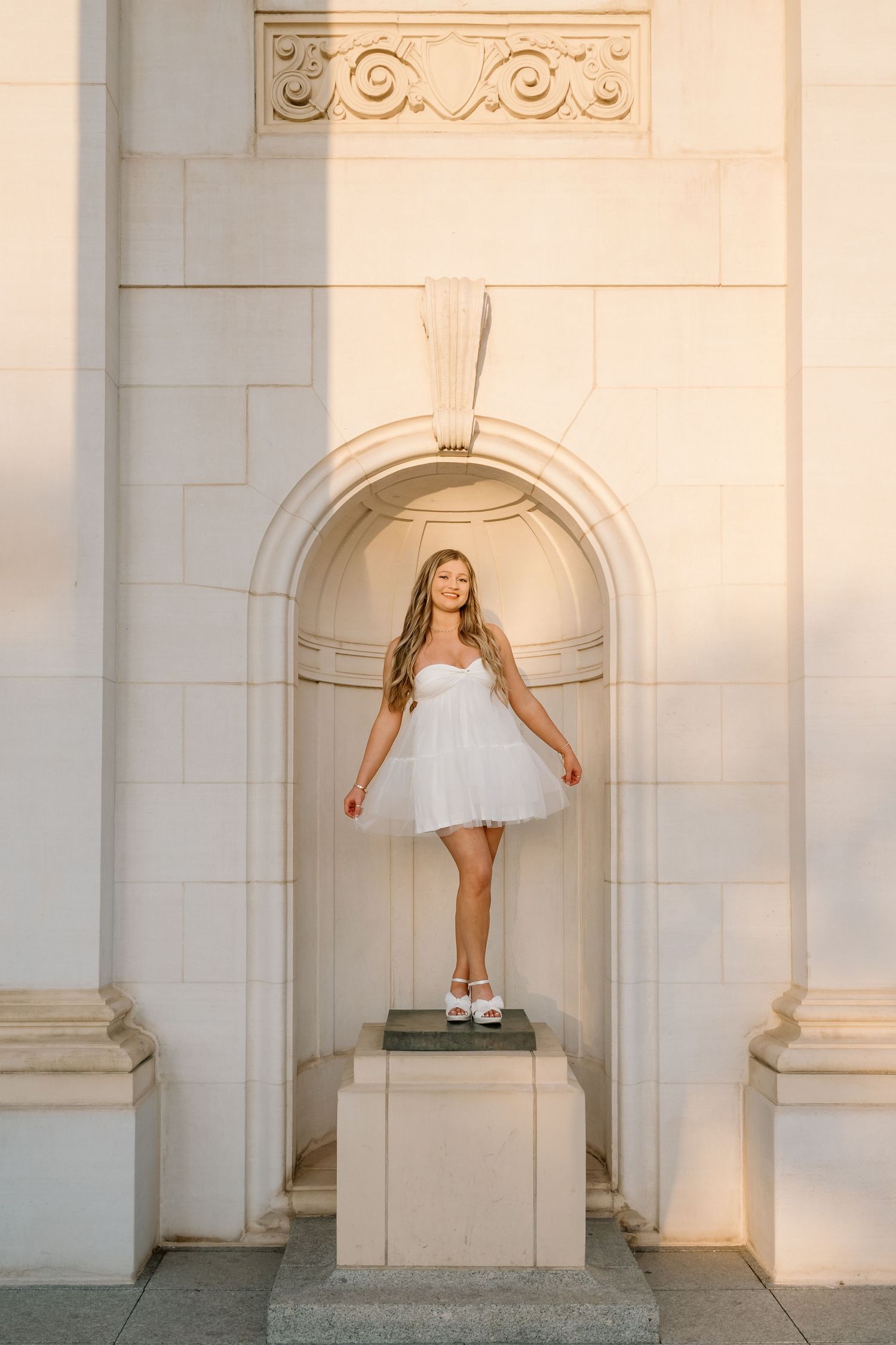 College graduate at the Massar Building at the University of Utah