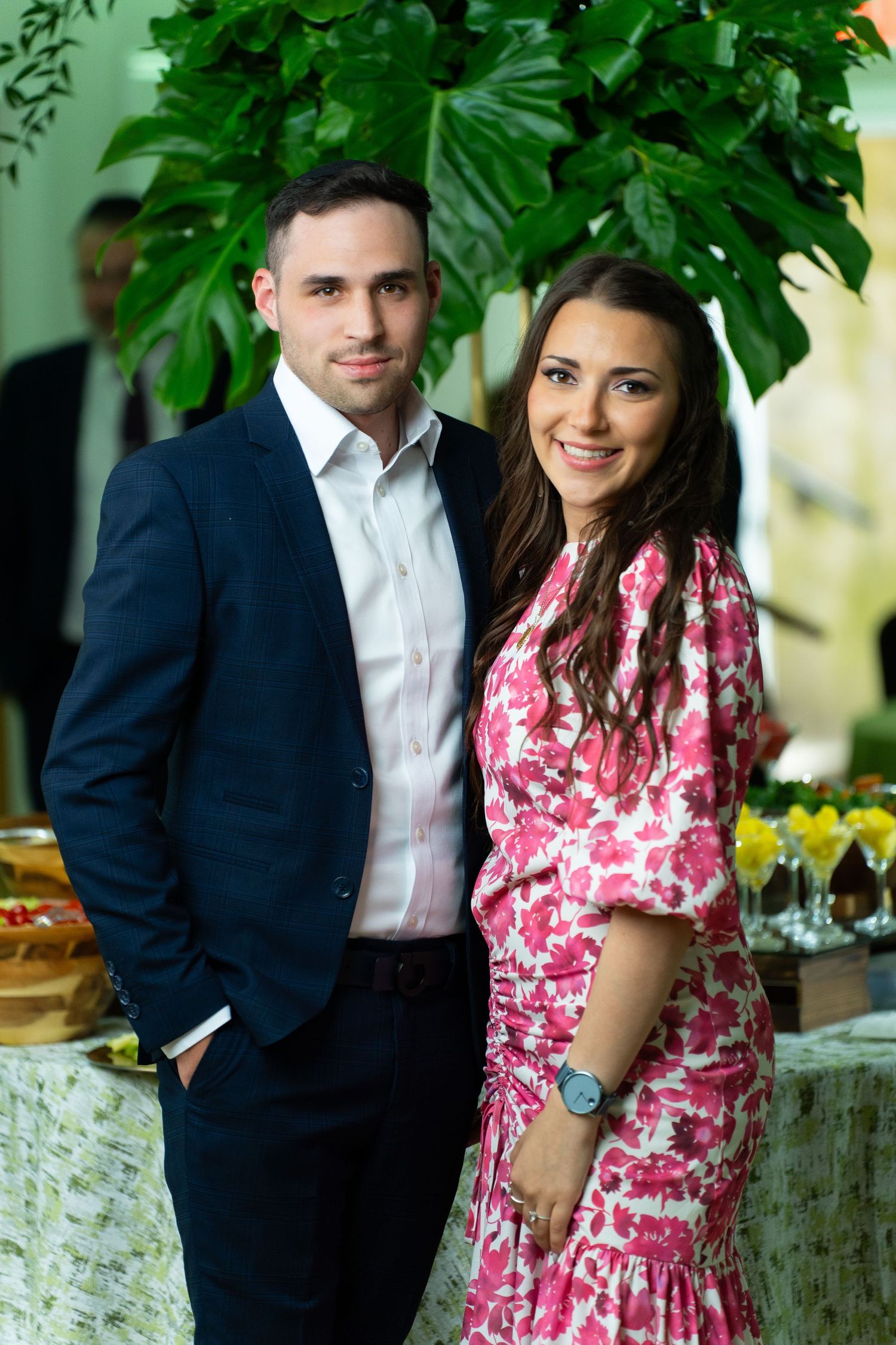 couple at their engagement party