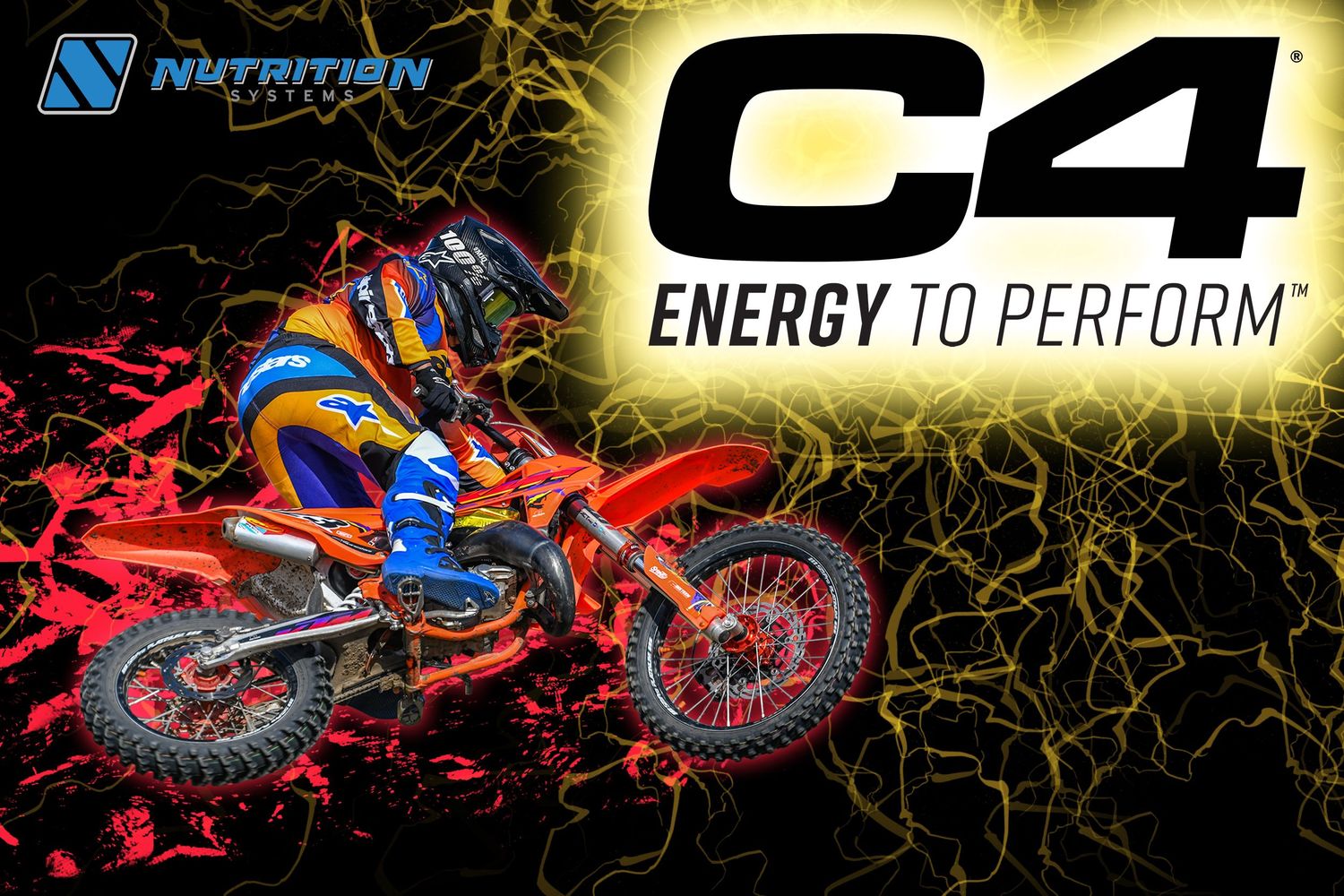 C4 Energy sign located at Taikorea MX Park. Designed by Sarrah. Image taken by Sarrah.