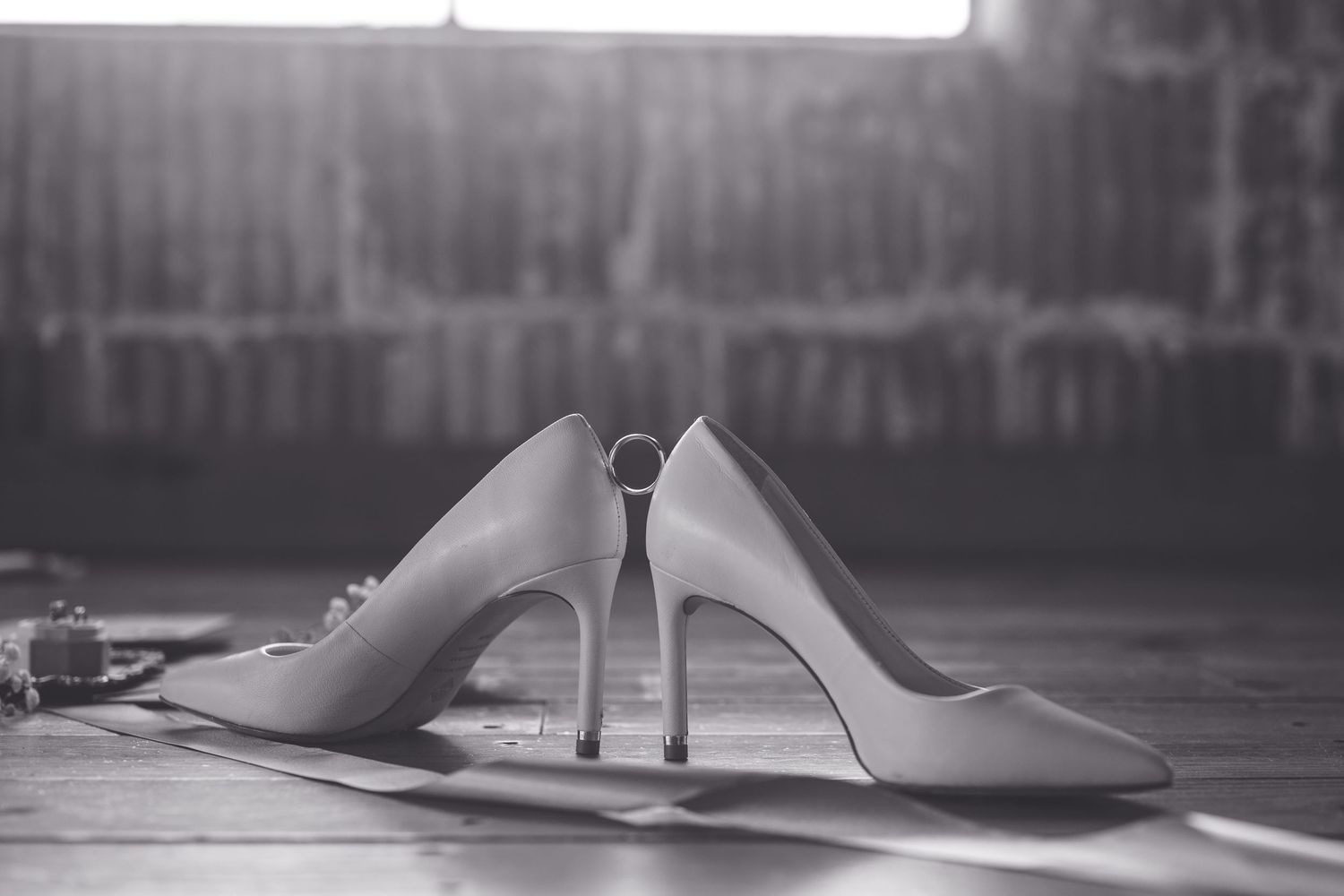 black and white photo showcasing unique ring shot for a Georgia wedding.