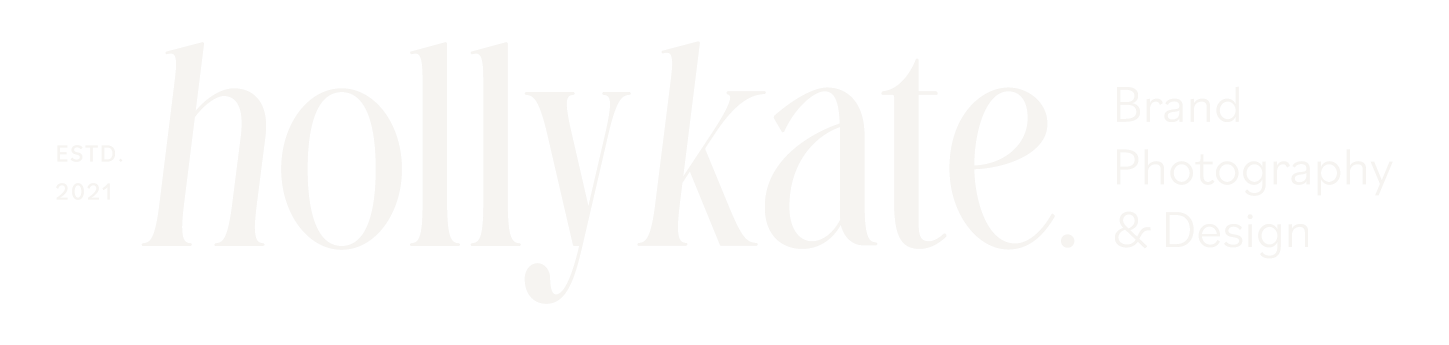 Holly Kate brand photography and design logo in elegant serif font on white background.