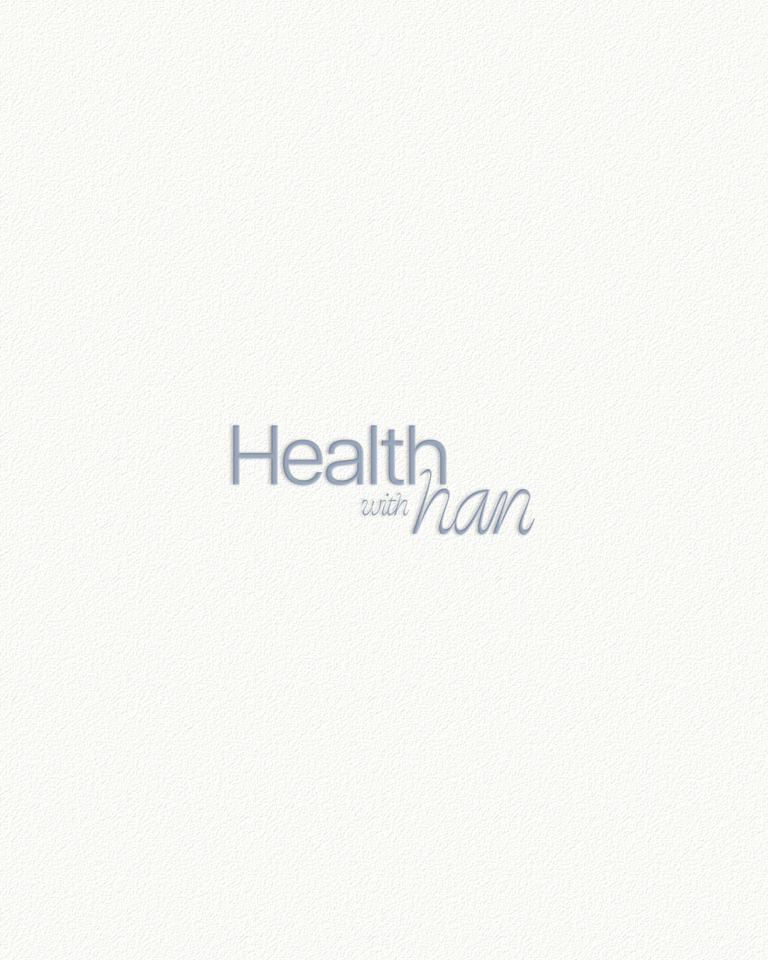 Minimalist logo design for Health with Han on a white textured background.