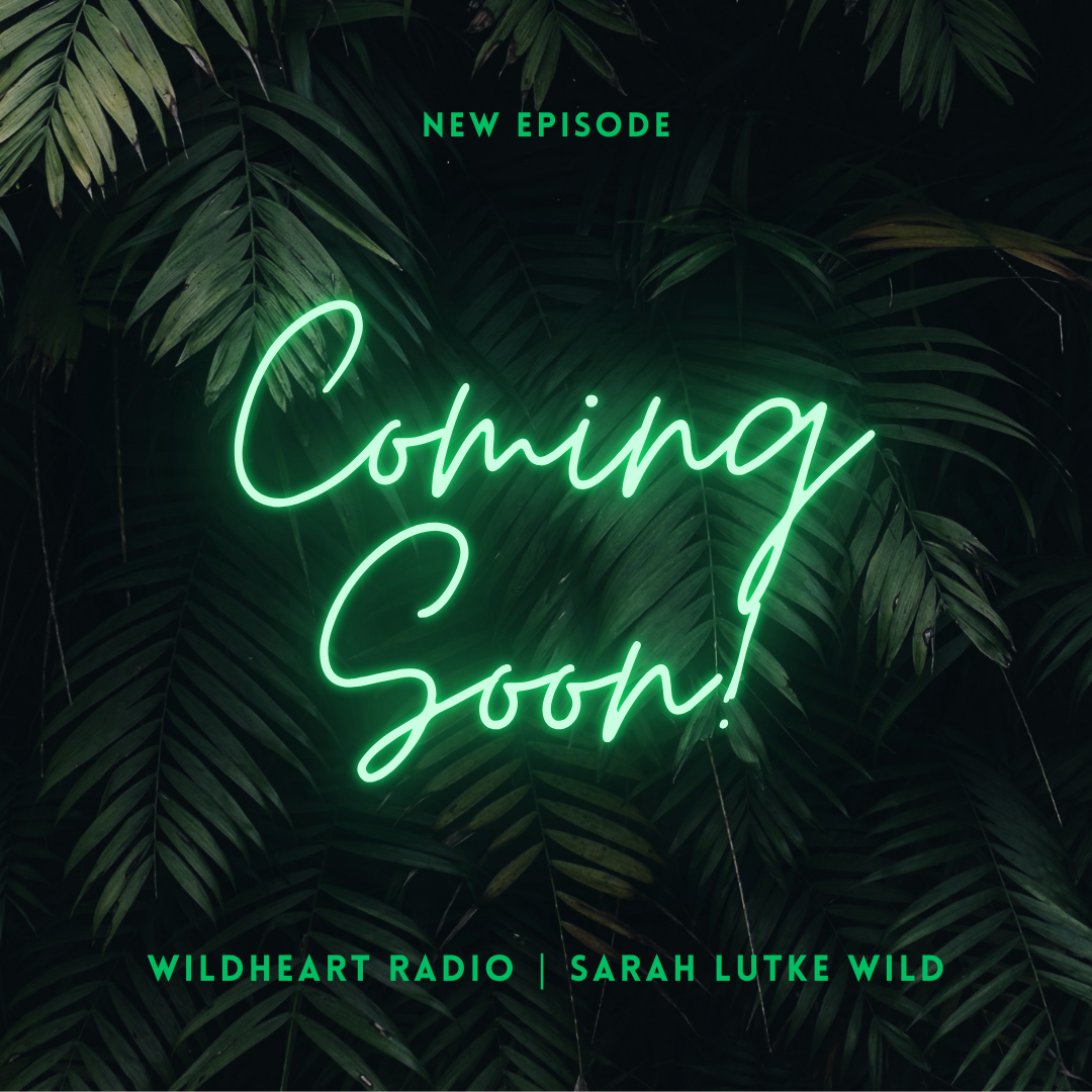 Green neon text reading 'Coming Soon' against a dark tropical leaf background.