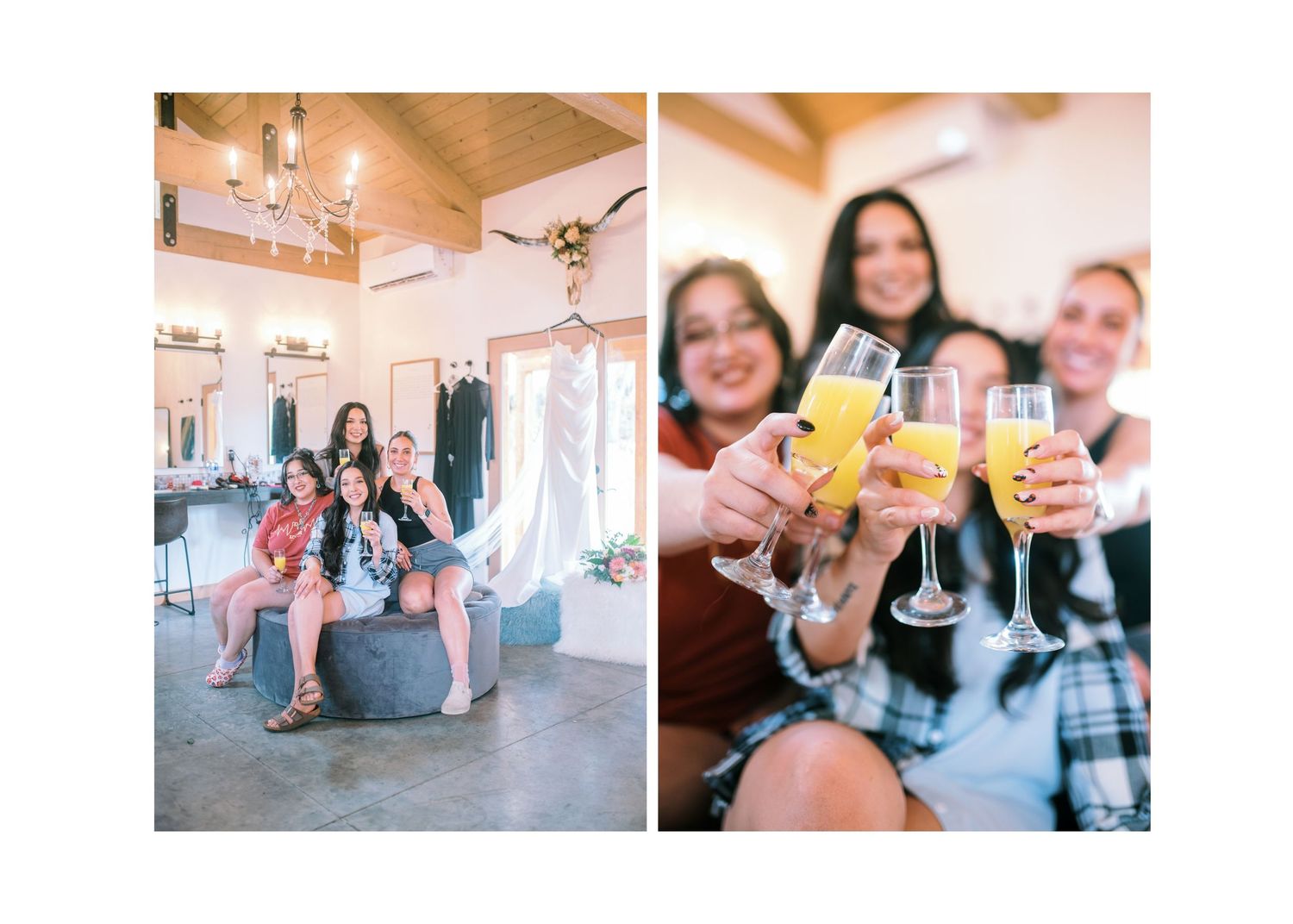 Group enjoying social time together while sitting on apartment floor with beverages and food.