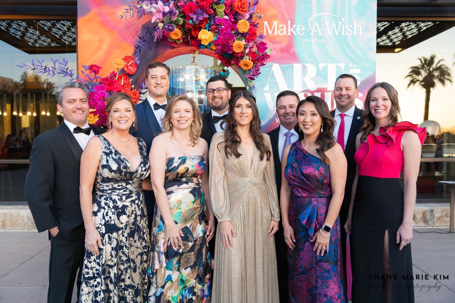 group photo of people at the make a wish ball