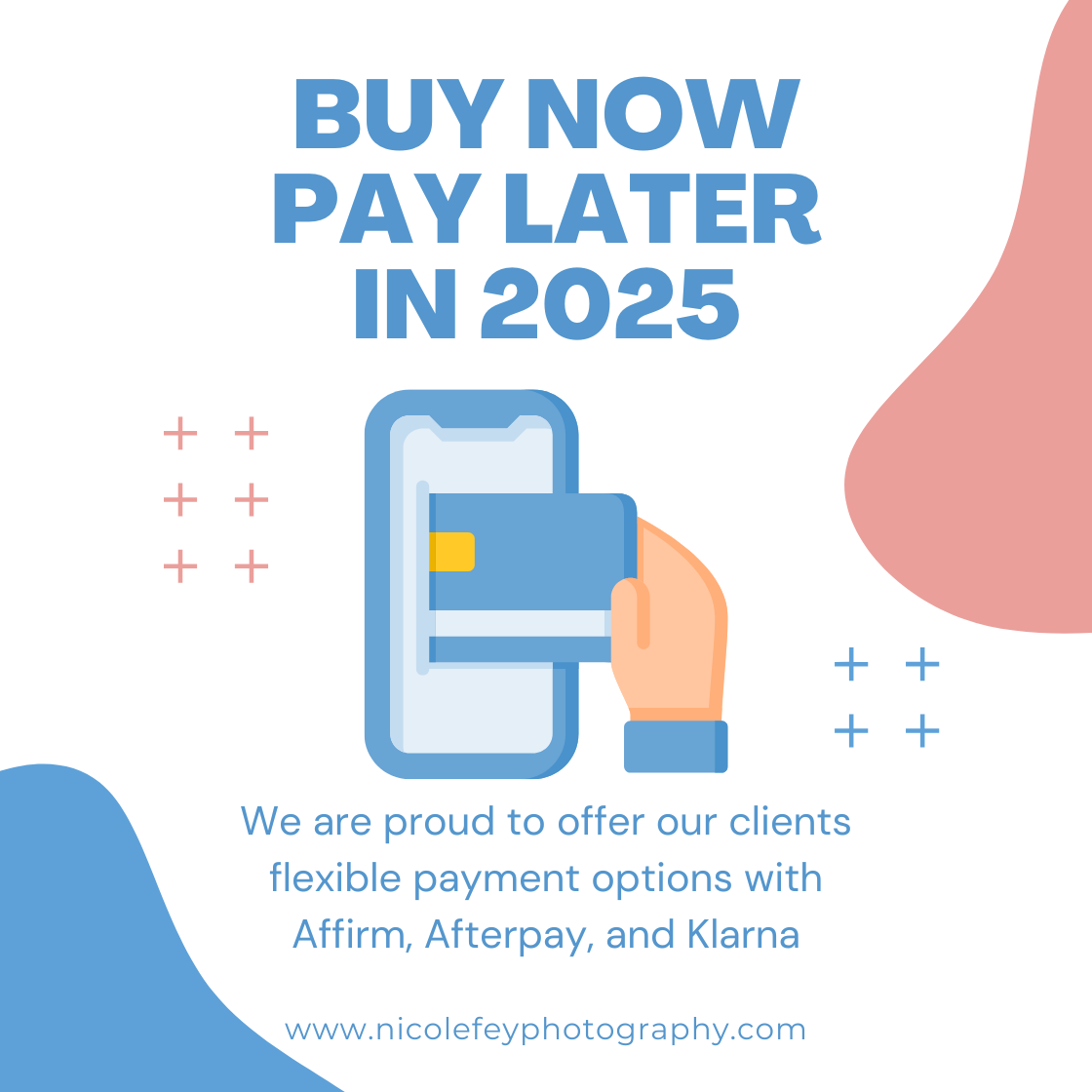 Digital advertisement showcasing flexible payment options with a credit card icon and blue and pink design elements.