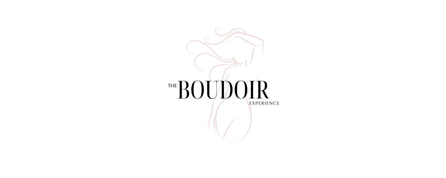 Elegant calligraphic text showing the word 'Boudoir' in decorative script against a white background.
