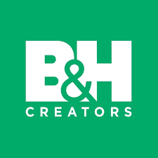 Collection of white D&H Creators logos on a bright green background arranged in a row.
