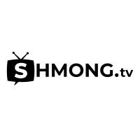 A minimalist black and white logo design for Shmong.tv featuring a television icon with Hmong text.