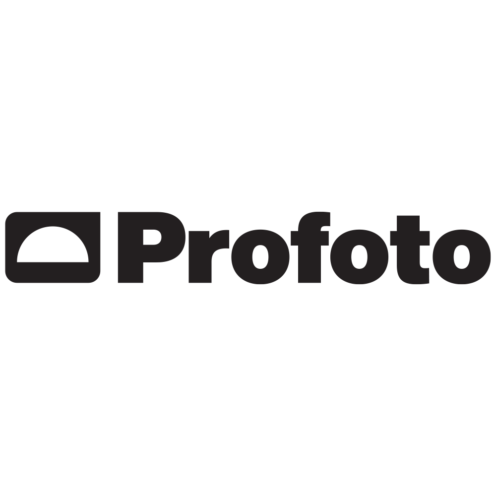Profoto brand logo featuring a black softbox icon and bold sans-serif text on a white background.