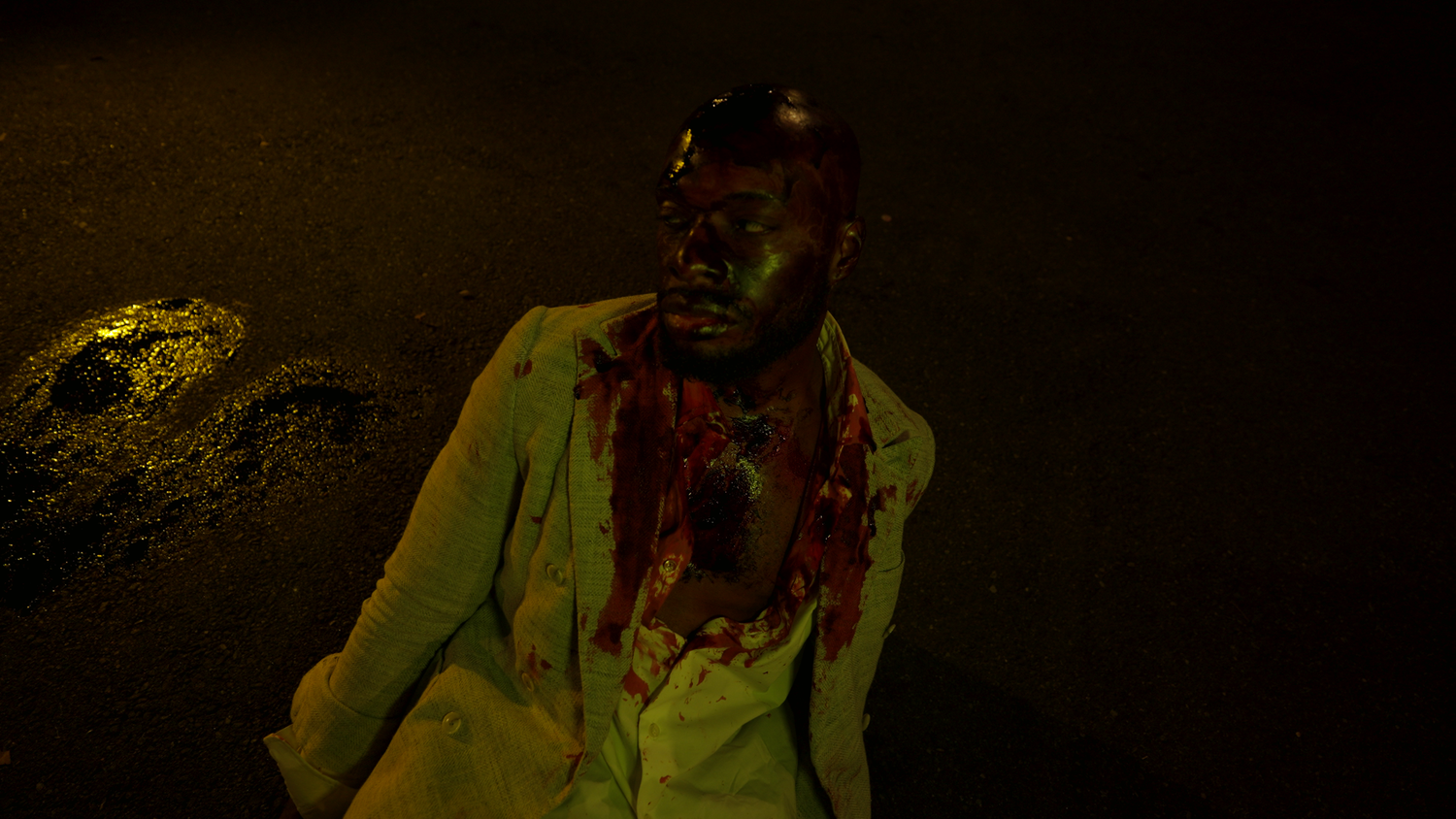 Low lit parking lot