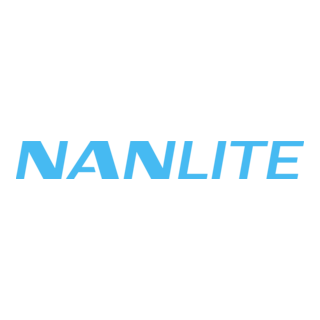 Nanlite brand logo in bold blue italic font on a white background, a leading lighting equipment manufacturer.