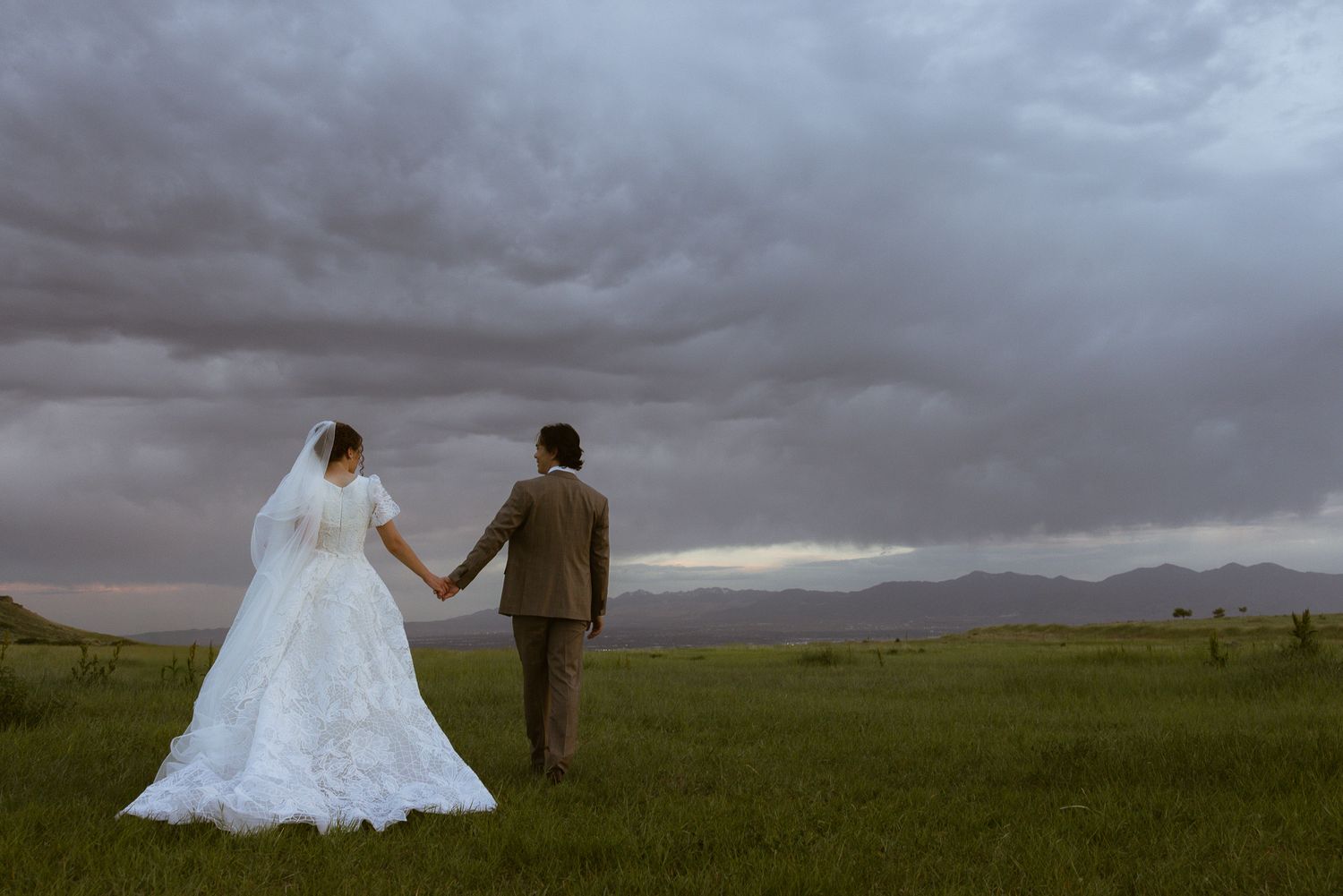 Cinematic adventure portrait of the couple at Tunnel Springs in Salt Lake City, Utah, by Sammy Aucella Photography