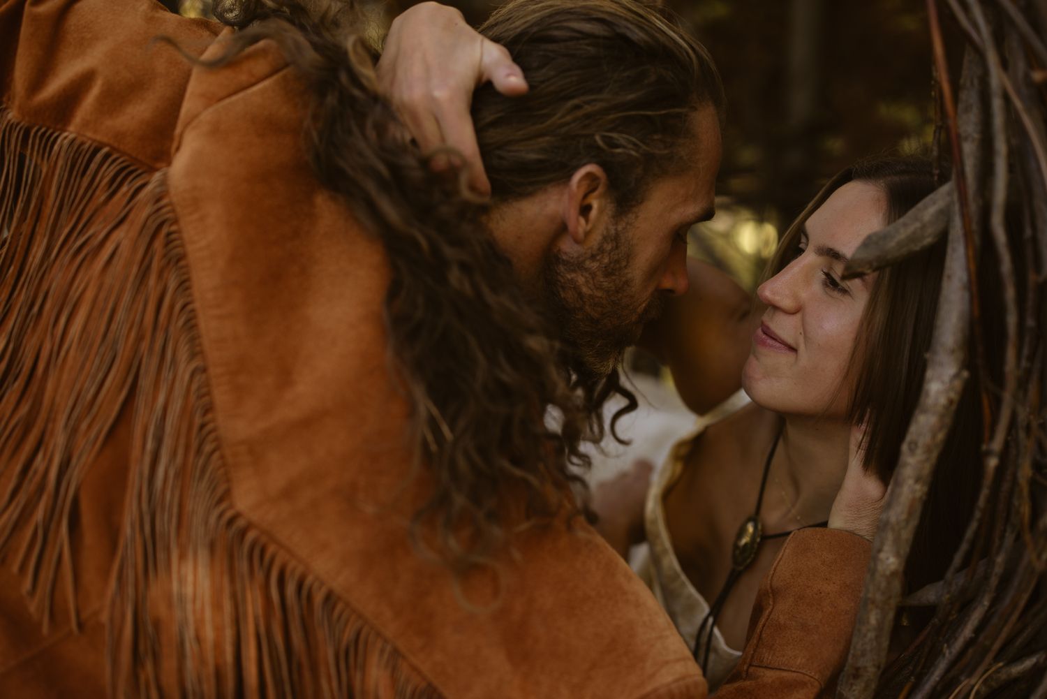 Intimate portrait of the couple in warm golden light, by Sammy Aucella Photography