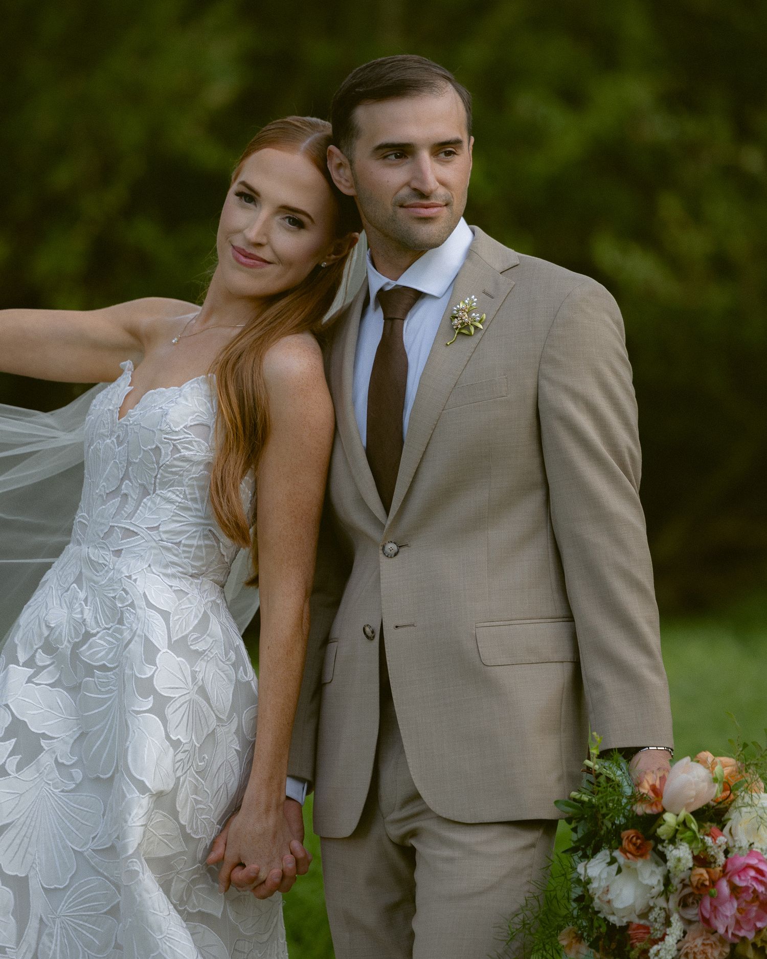 Editorial portrait of the bride and groom at a Mission Ranch wedding in Carmel, California, by Sammy Aucella Photography