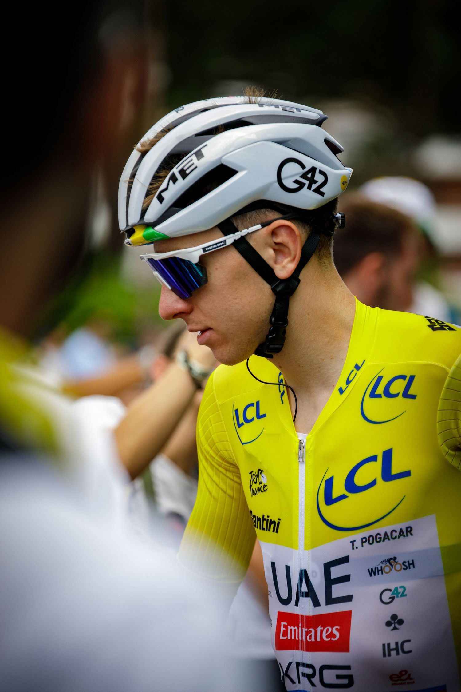 Portrait de Tadej Pogacar avant une étape du Tour de France