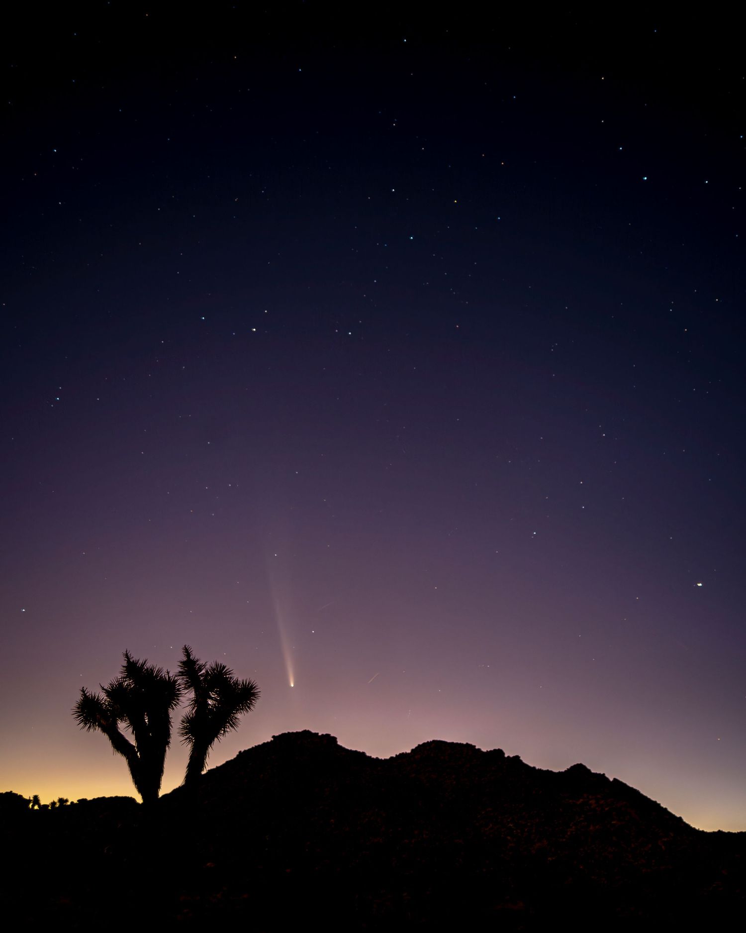 Comet Tsuchinshan-Atlas made a stunning appearance in the skies of Joshua Tree National Park.