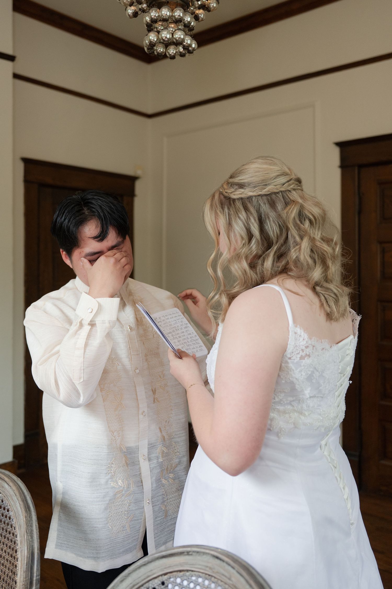 Intimate first look photo at CJ off the Square in Franklin, Tennessee