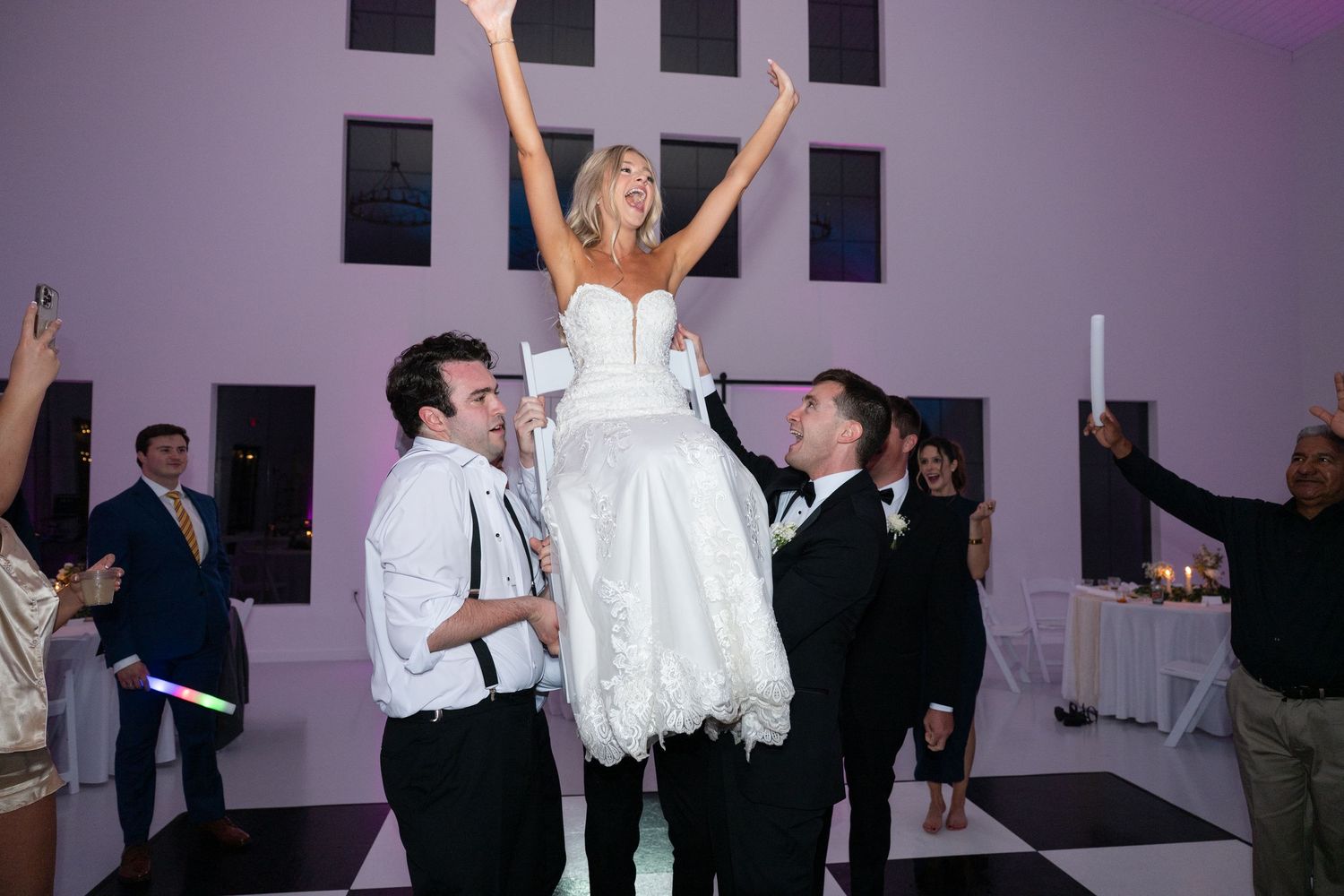 fun wedding reception picture in McMinnville, TN at The Monroe