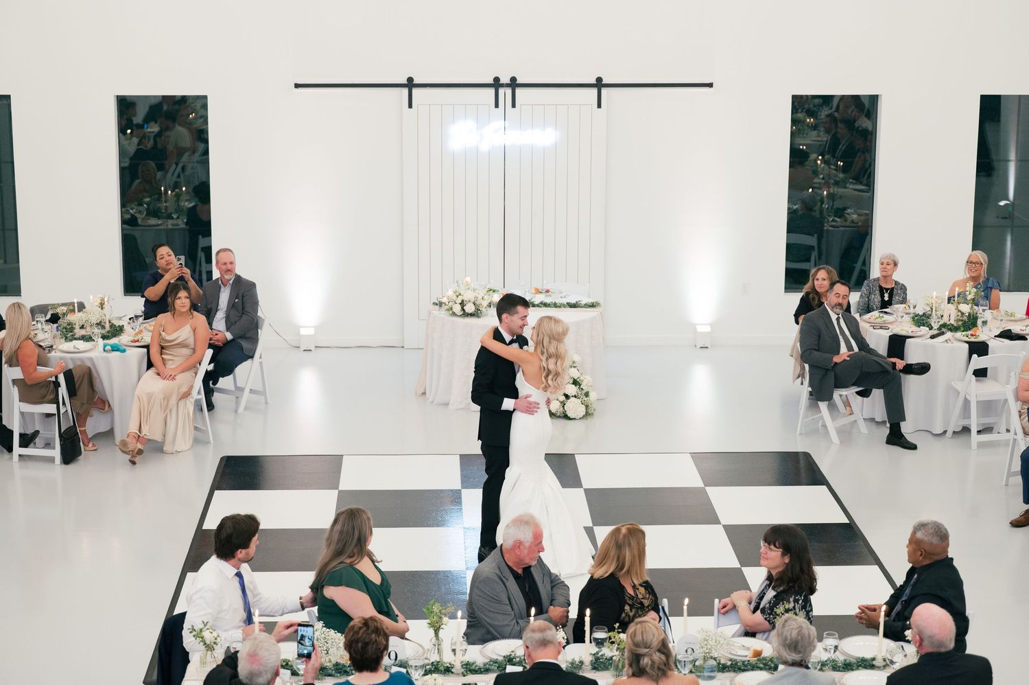 fun wedding reception picture of first dance in McMinnville, Tennessee at The Monroe