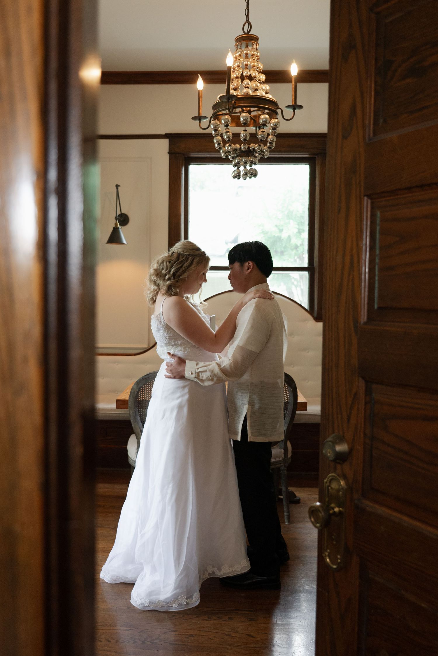 Beautiful wedding portrait at CJ off the Square in Franklin, TN