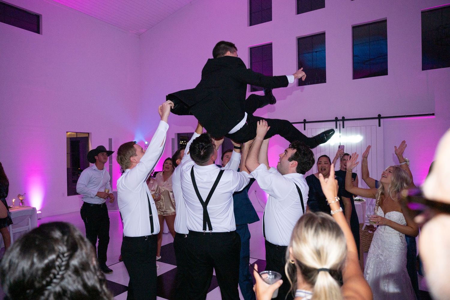 fun wedding reception picture in McMinnville, TN at The Monroe