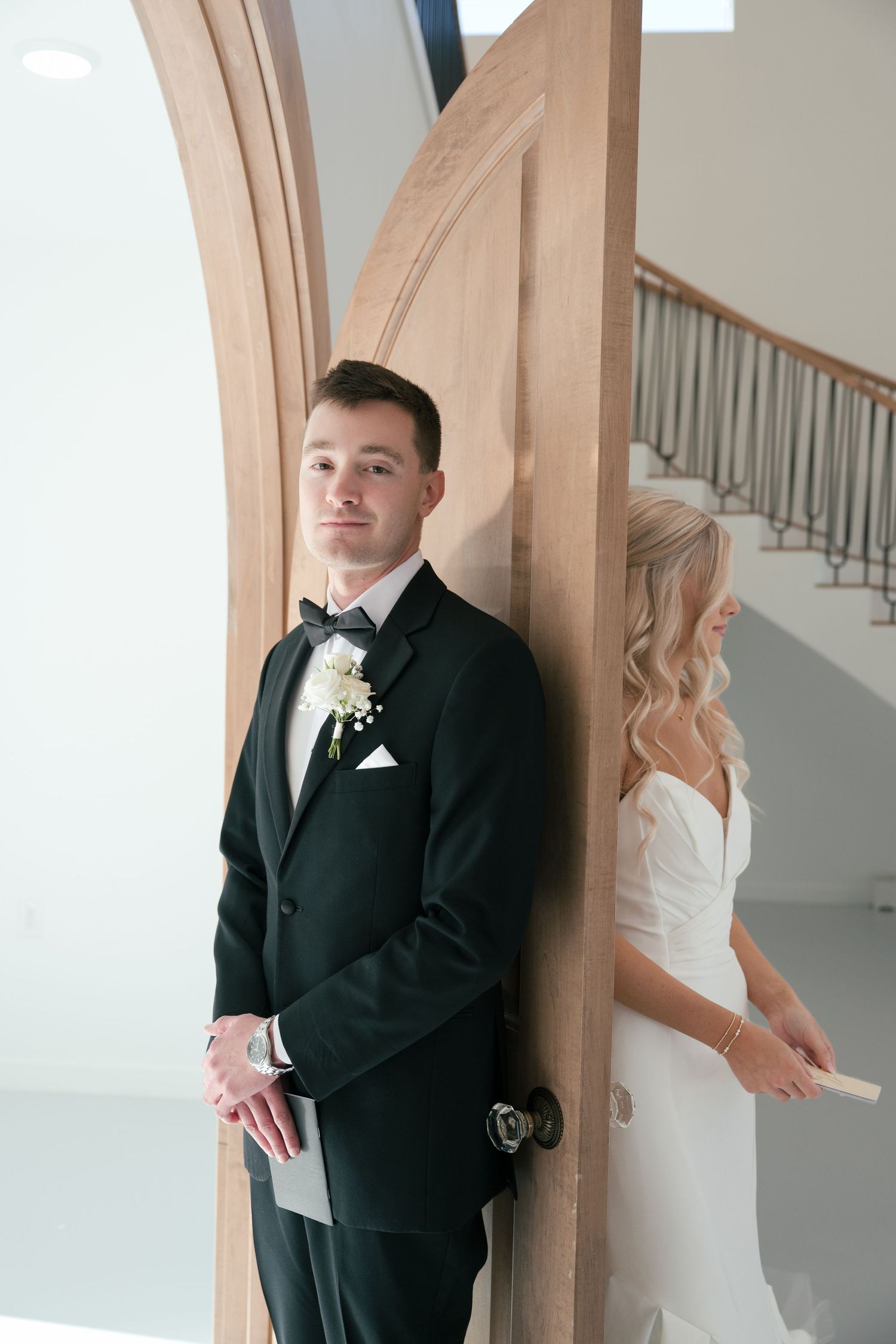 private vows and first touch at a Tennessee wedding at The Monroe in McMinnville, TN