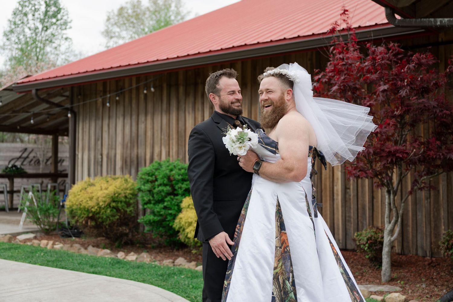 Fake First Look with a Groomsmen Surprise at Hidden Creek Farms