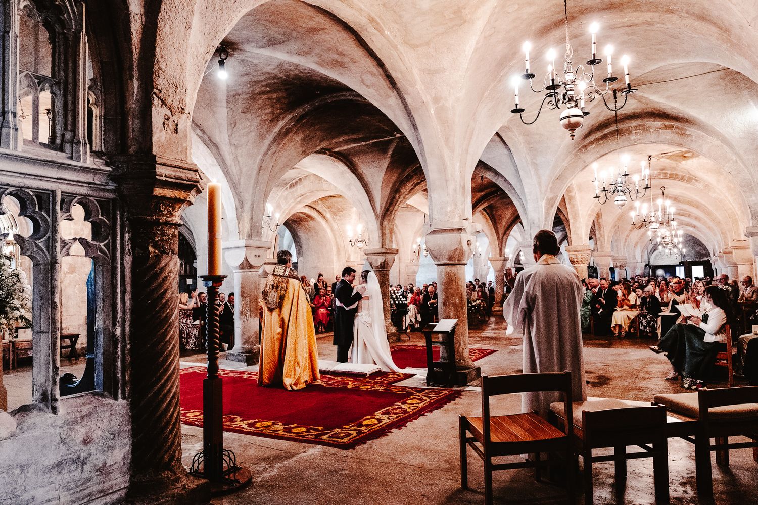 Canterbury cathedral, Canterbury cathedral lodge, crypt wedding ceremony, family, joy, relaxed wedding.Kent documentary wedding photographer