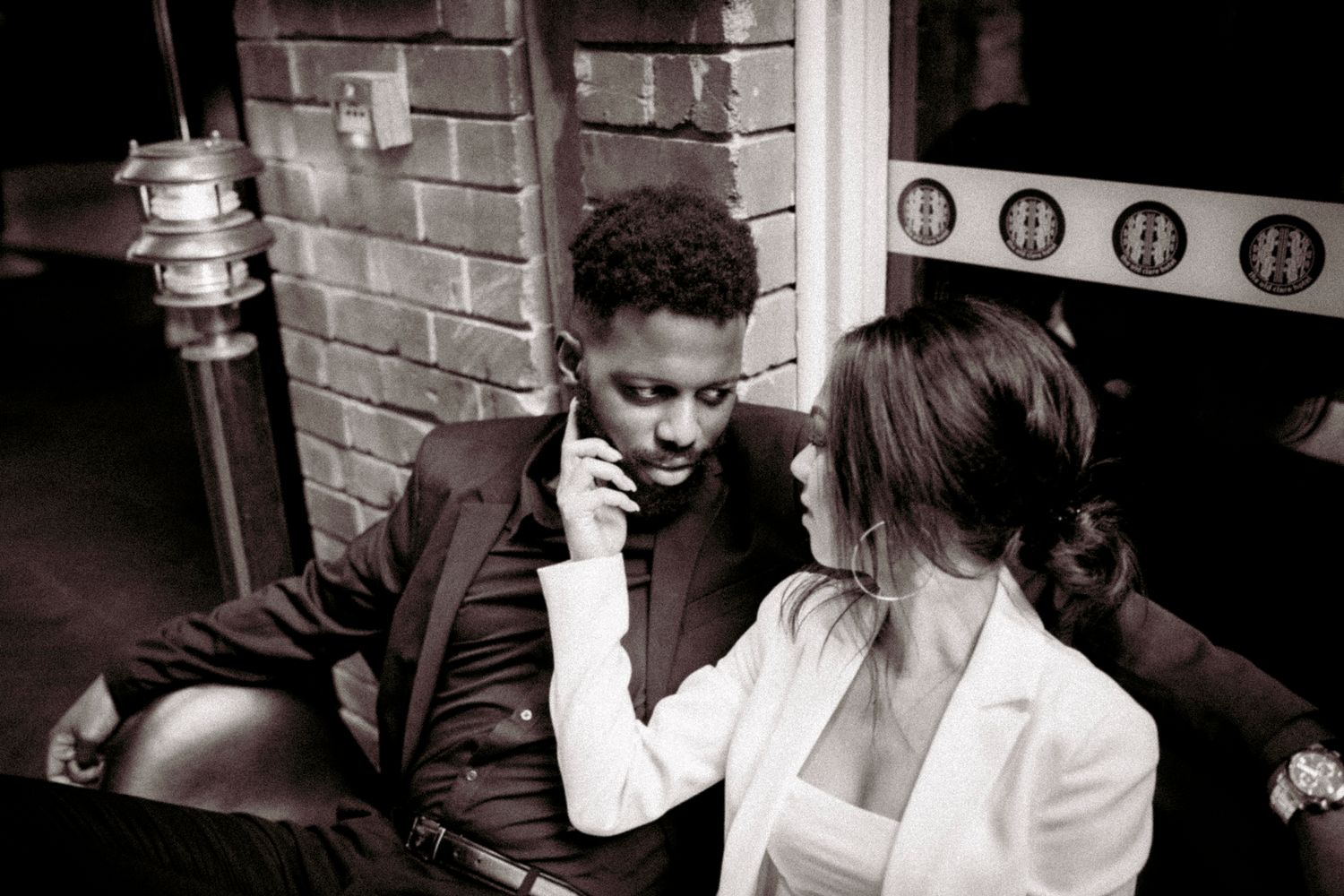 Stylish black and white photo captures the joy immediately after their civil ceremony.