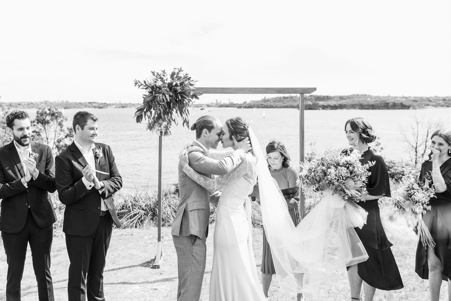 Majestic views over Sydney Harbour from the Q Station wedding ceremony lawn in Manly.